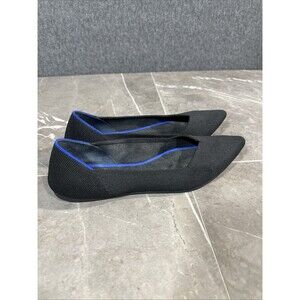 Rothy’s The Point Women’s Size 10 Black Blue Trim Flats Slip On Points Shoes B40